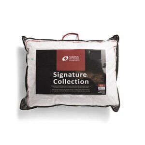 SWISS COMFORTS White 20x26 Feather And Down Filled Cotton Pillow